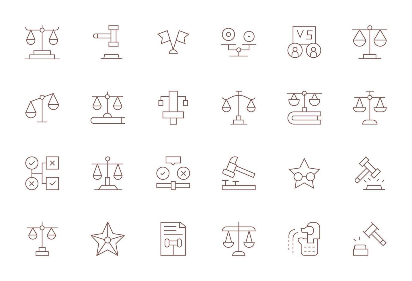 24 256x256 Thin Line Icons optimized for Judgment Grid Fitted display vector