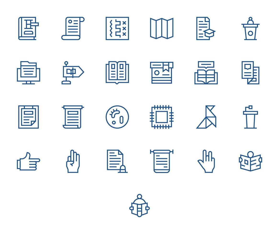 Instruction Icon Repository containing 25 Regular Line 64x64 Display Perfect graphics vector