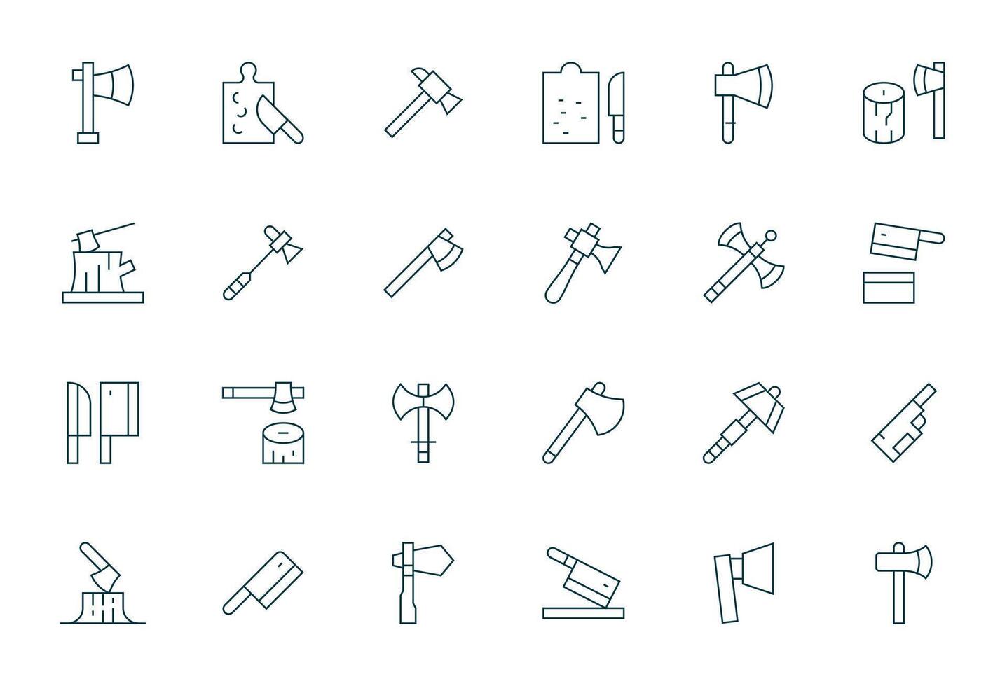 24 íconos para el cortar optimizado en editable 256x256 Delgado línea resolución vector