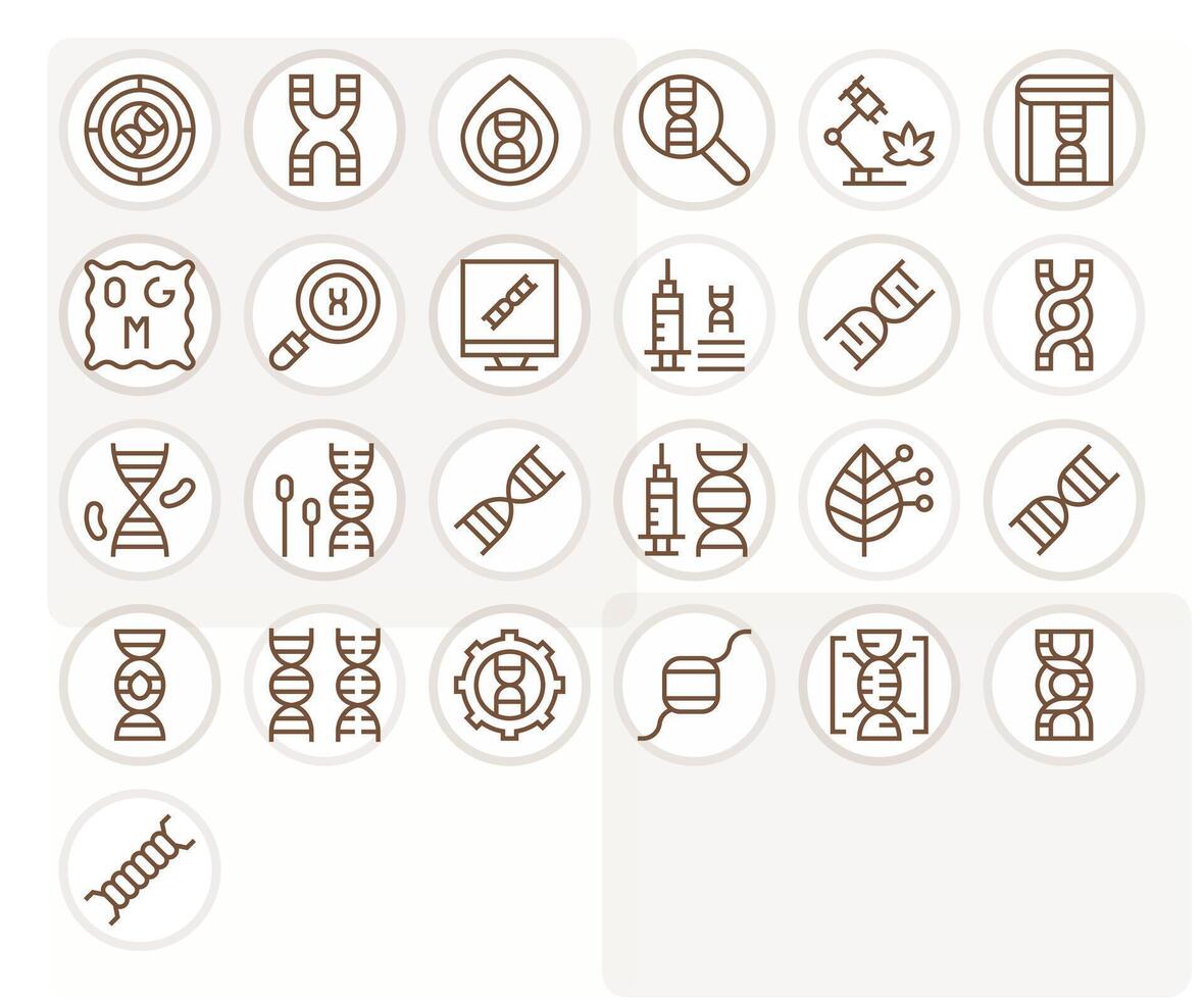 25 Regular Line Detail Enhanced Icons tailored for Biotechnology High Resolution interface vector