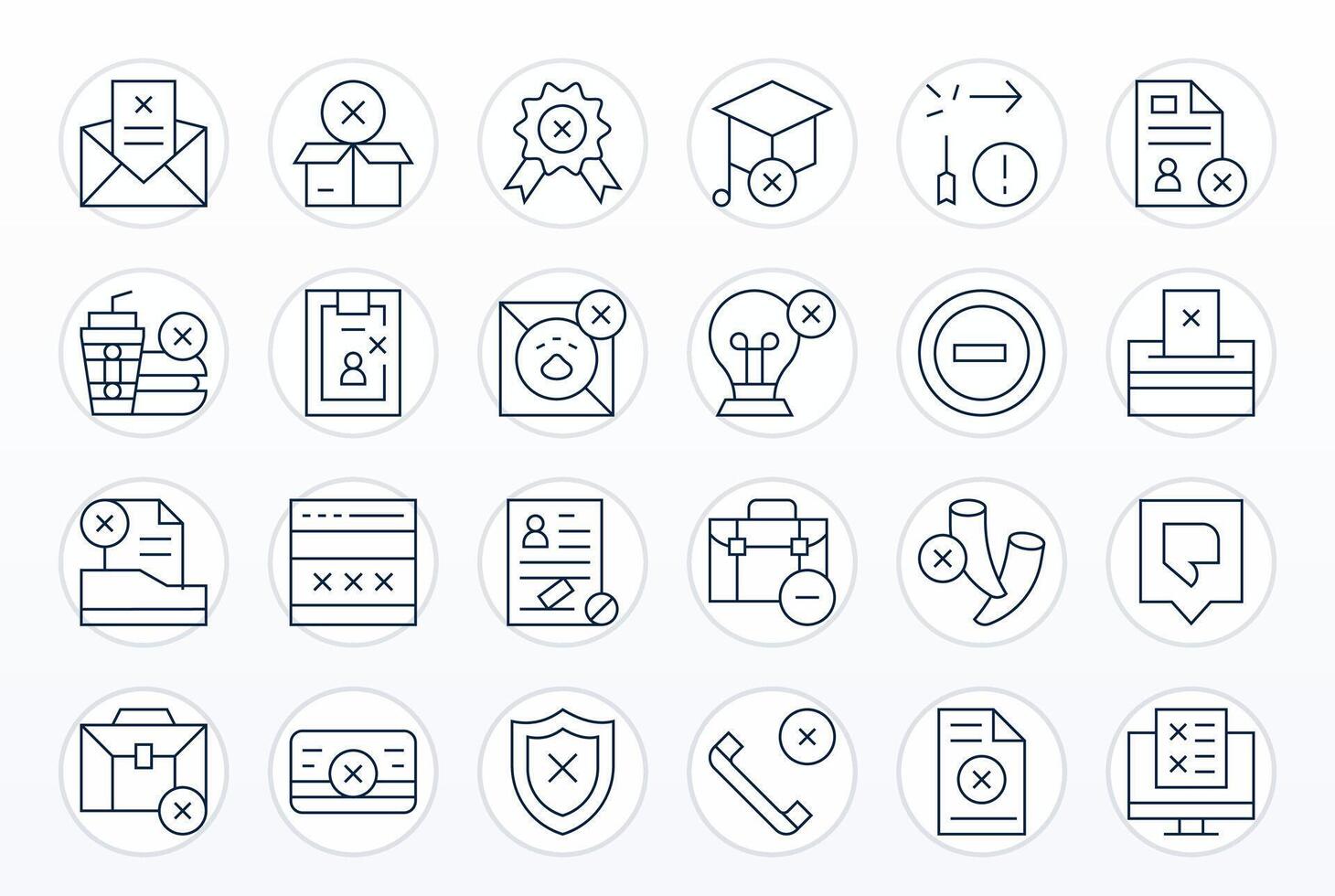24 Pixel Aligned Thin Line Icons from Rejected Collection vector