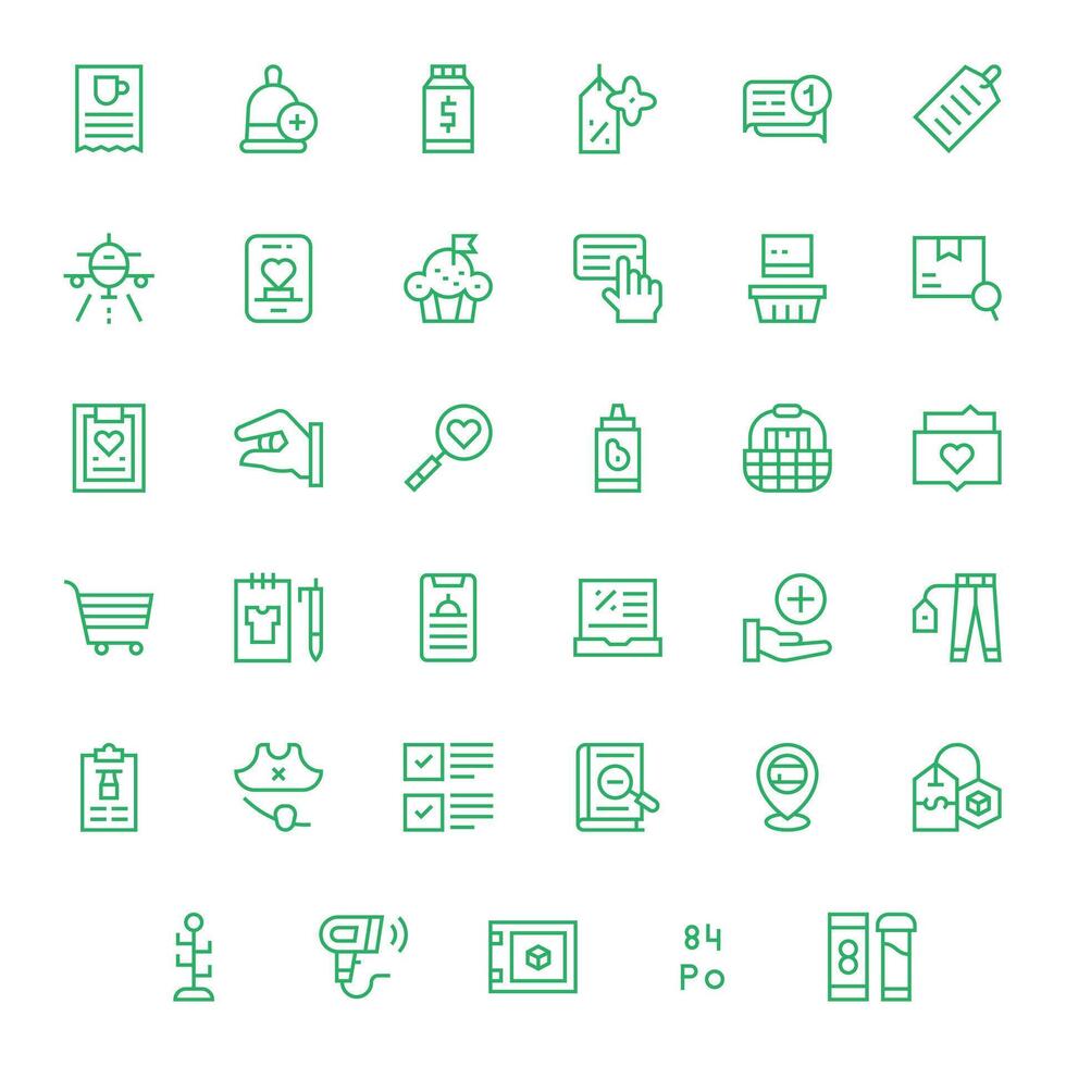 35 Regular Line Pixel Aligned Icons crafted for Item Retina Ready applications vector