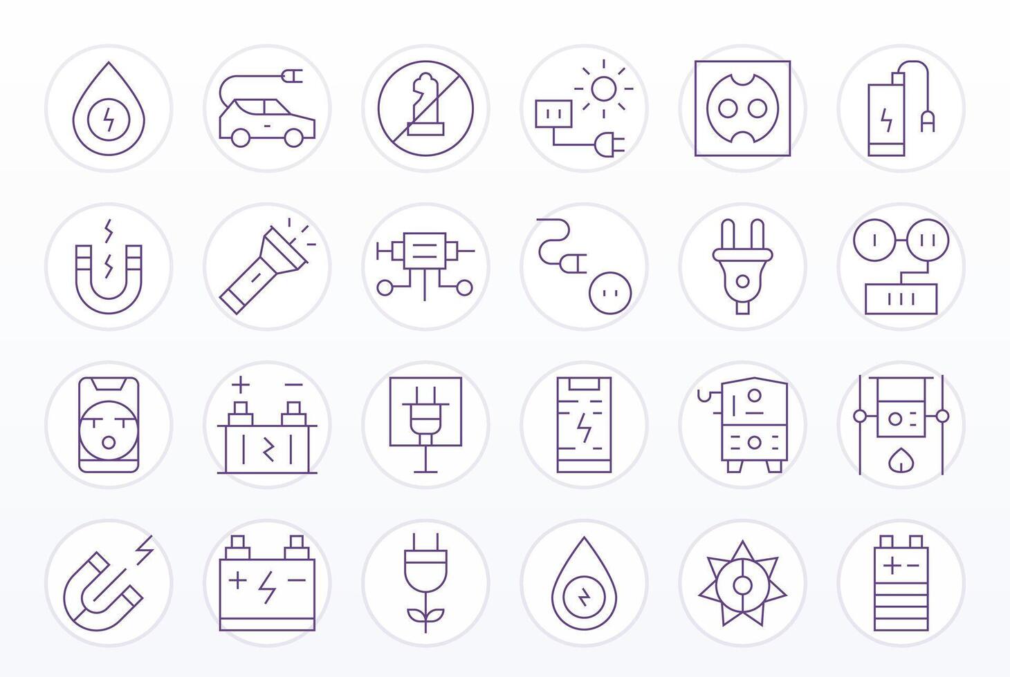 Power Source Ultimate Package with 24 128x128 Thin Line Display Perfect Icons vector