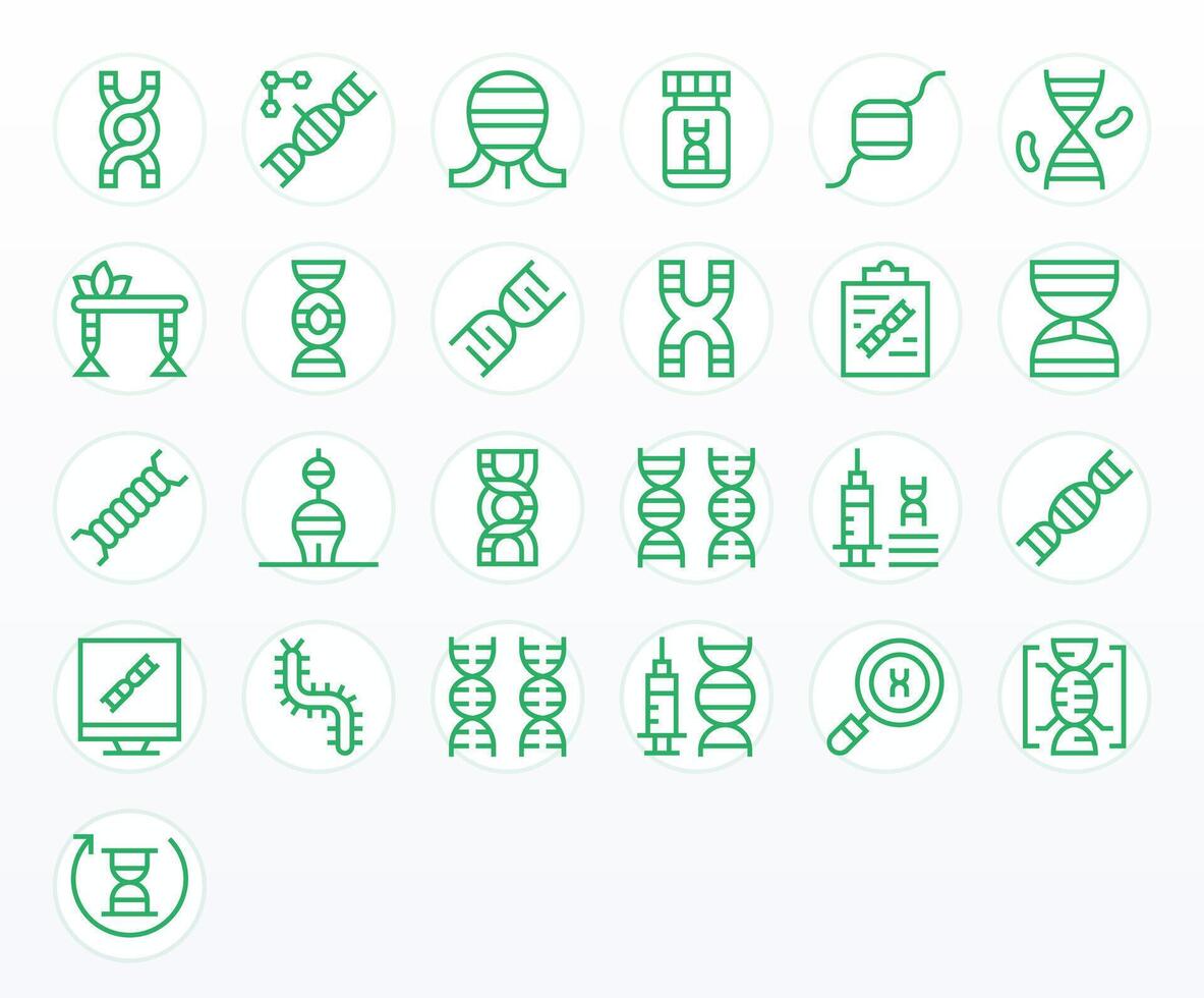 25 Retina Ready Regular Line Icons optimized for Gene Pixel Aligned display vector
