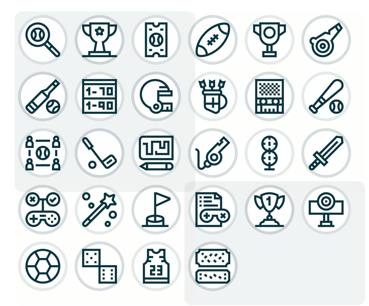 28 Bold Line Icons for Game in crisp 256x256 Display Perfect resolution vector