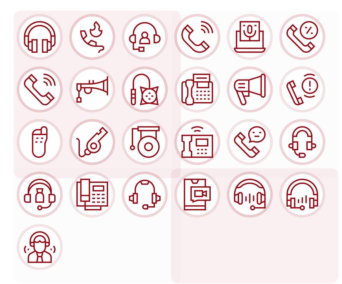 Call Icon Toolkit featuring 25 Editable Retina Ready Regular Line elements vector