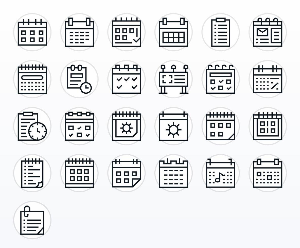 25 Regular Line Icons designed for Reminders in High Resolution Pixel Optimized format vector