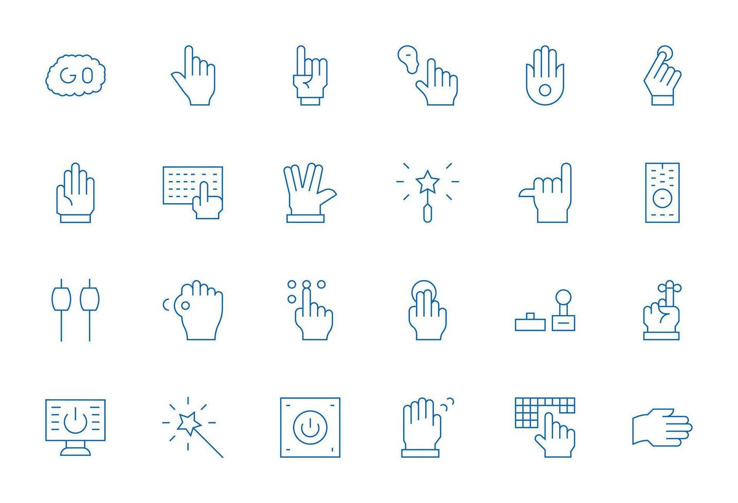 Activate Visual Pack containing 24 Thin Line Display Perfect Icons vector