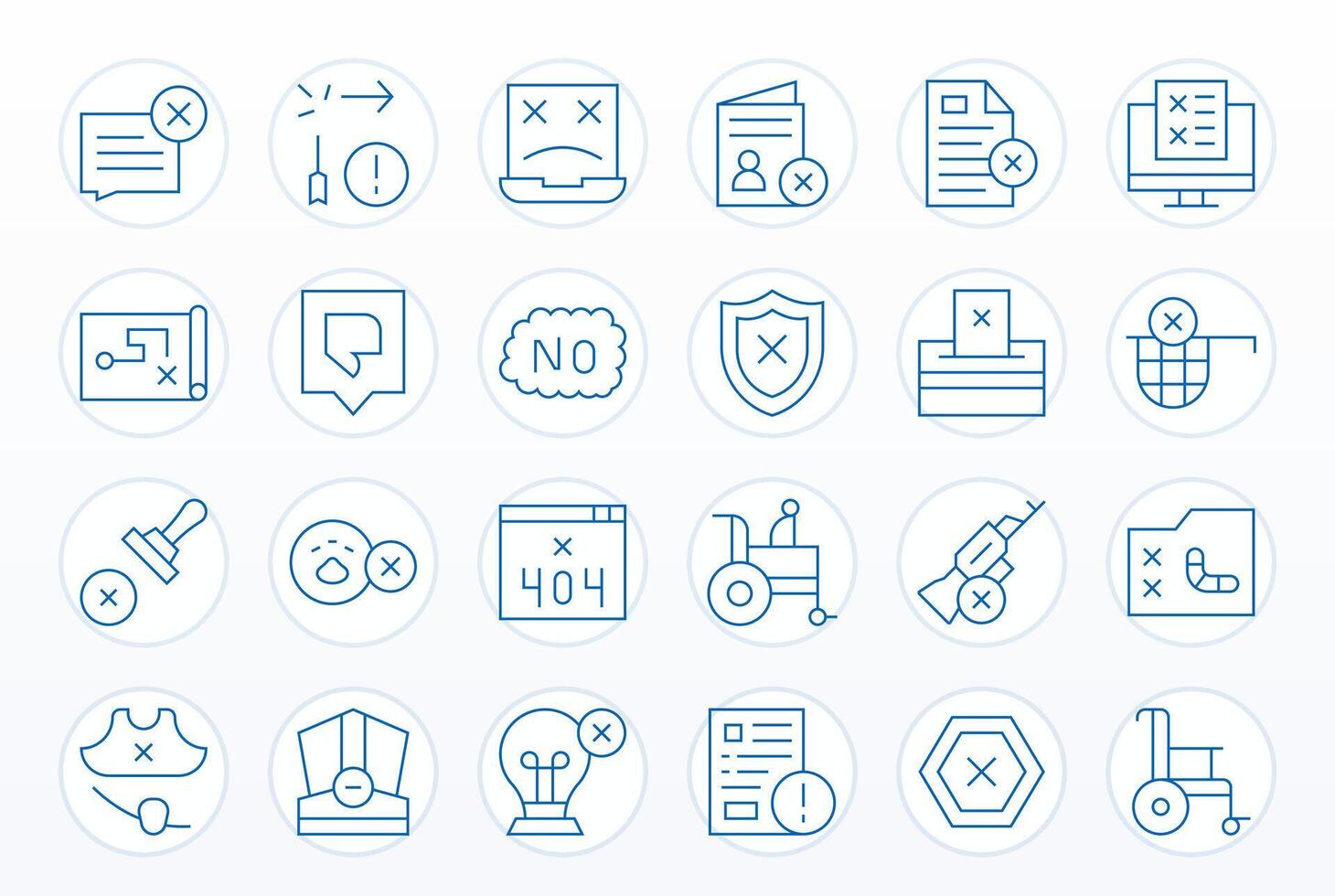 24 Pixel Aligned Thin Line Icons from Invalid Collection vector
