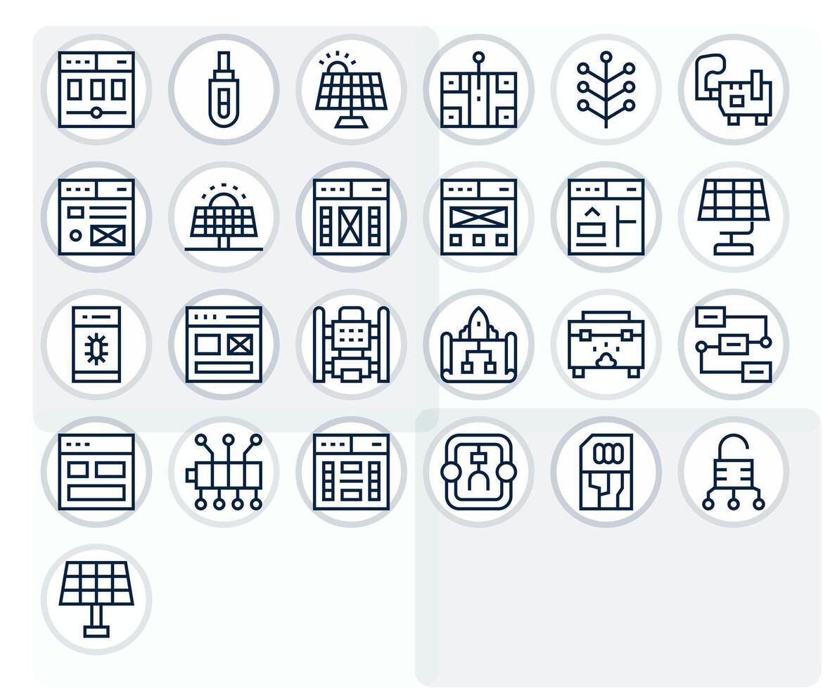 Module Graphics featuring 25 Regular Line Editable 128x128 Designs vector