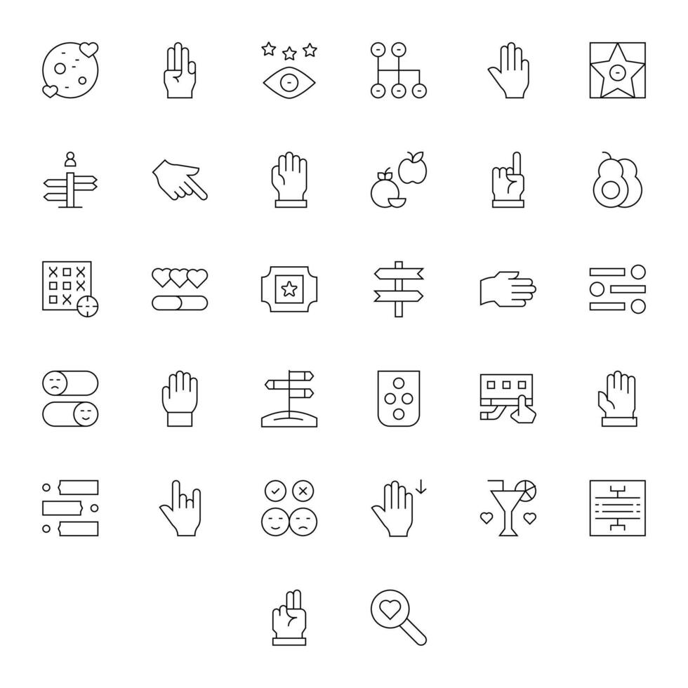 32 Icons for Choice optimized in Pixel Aligned Retina Ready Thin Line resolution vector