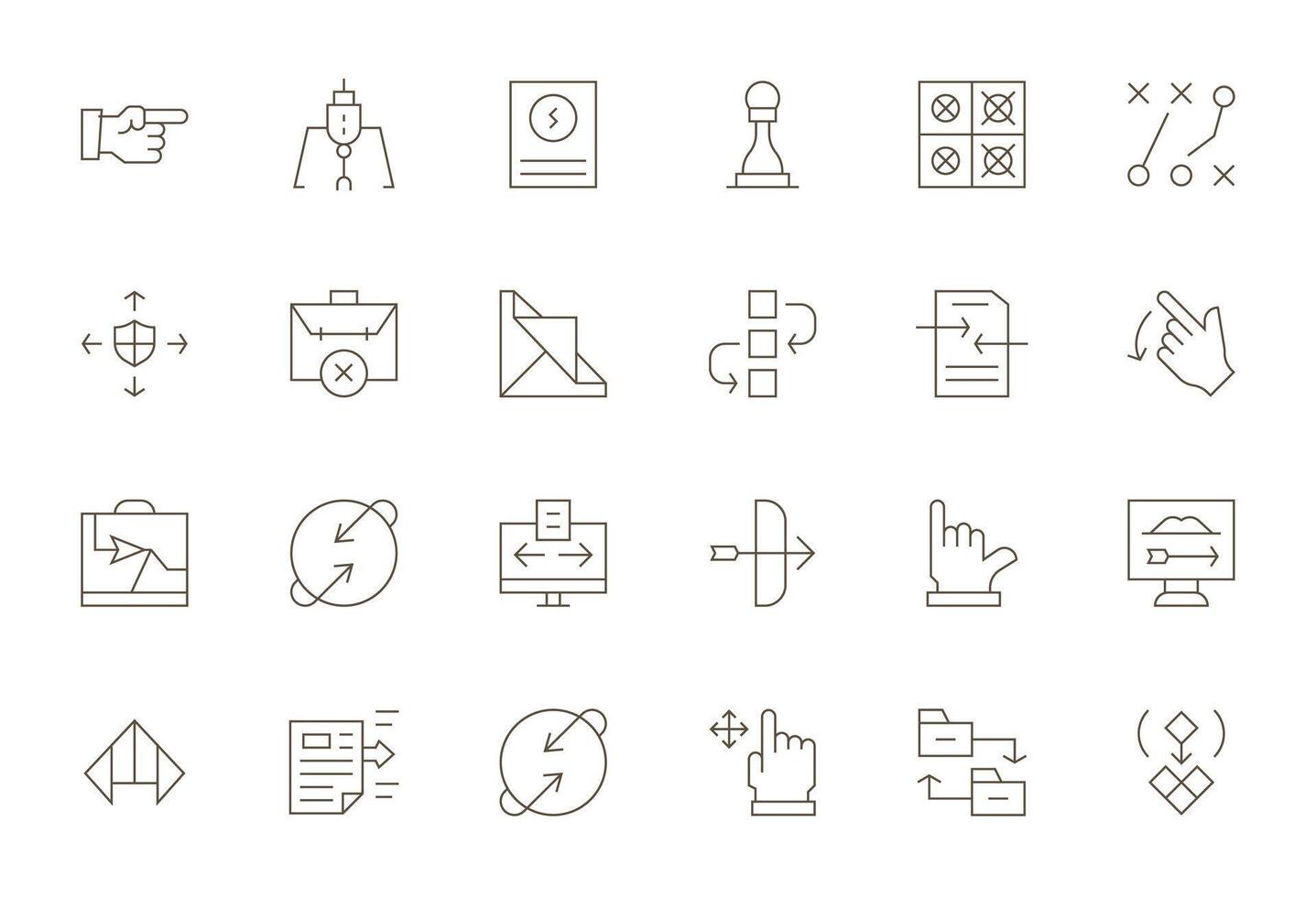 24 Thin Line Display Perfect Icons crafted for Move 256x256 applications vector