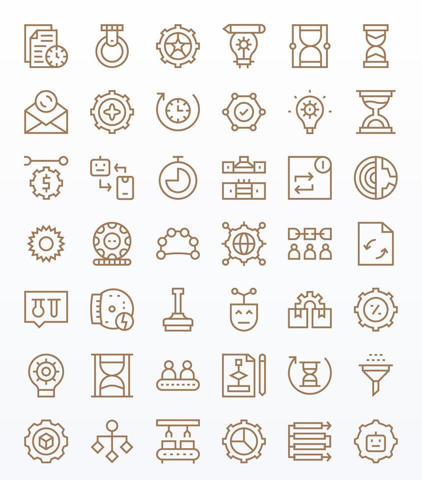 proceso icono arsenal con 42 retina Listo regular línea píxel optimizado diseños vector