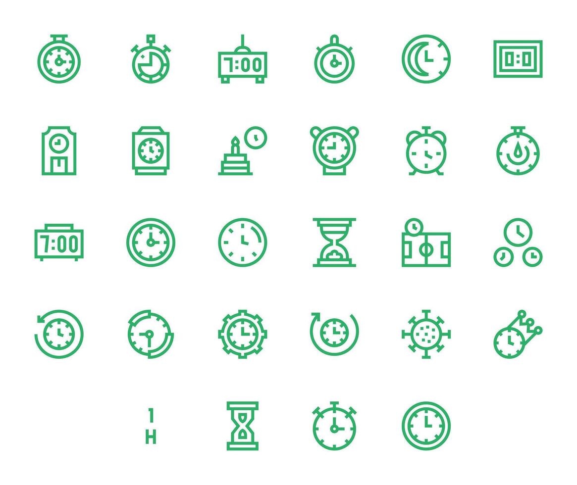 28 Bold Line Pixel Aligned Icons crafted for Countdown 128x128 applications vector