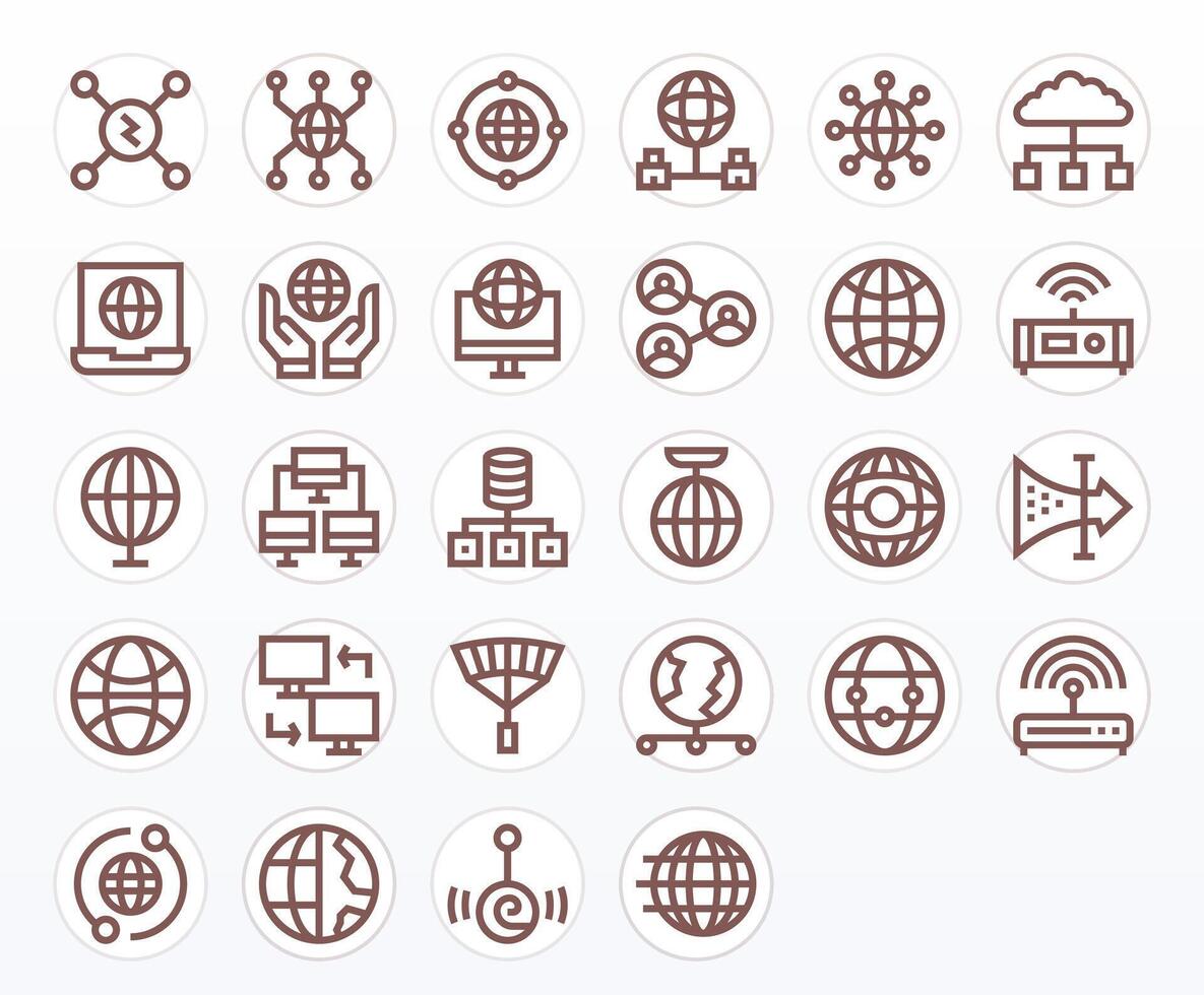 Network Connection Ultimate Package with 28 High Resolution Bold Line Pixel Optimized Icons vector