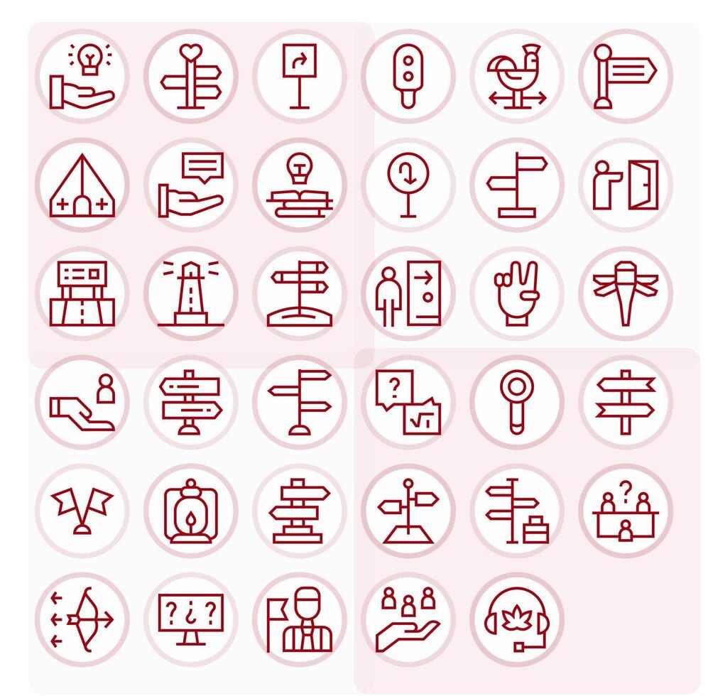 Guidance Complete Package with 35 High Resolution Regular Line Display Perfect Icons vector