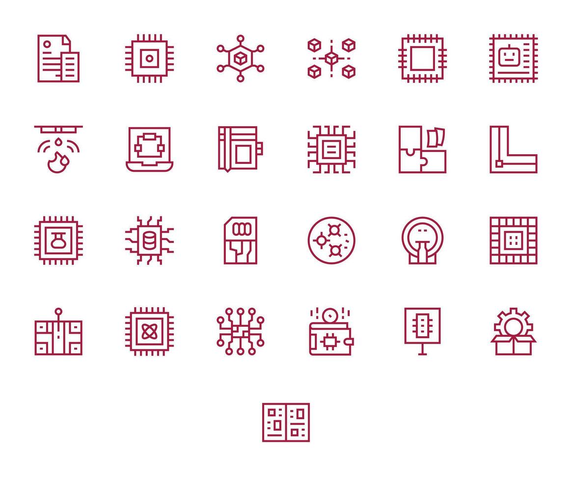 25 Regular Line Icons designed for Integrated in 64x64 Grid Fitted format vector