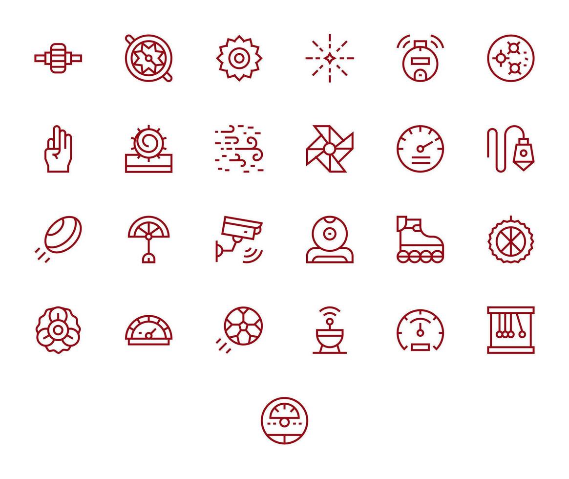 25 Regular Line Icons designed for Motion in 128x128 Pixel Aligned format vector