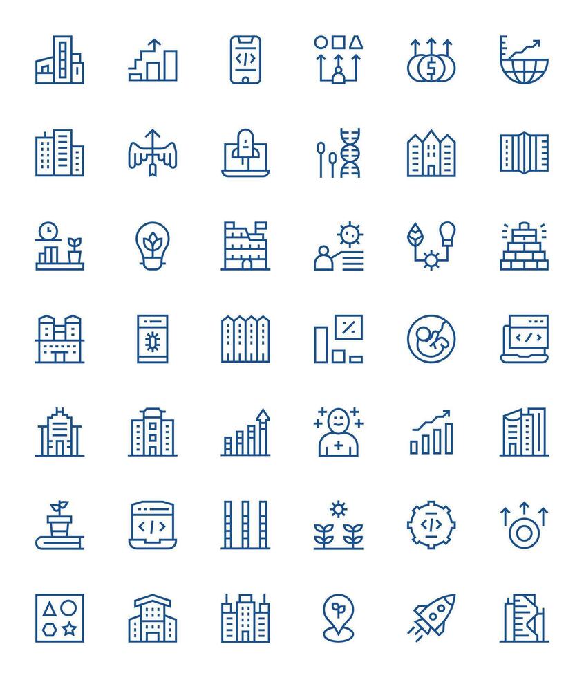 42 alto resolución editable íconos para desarrollo en regular línea tema vector