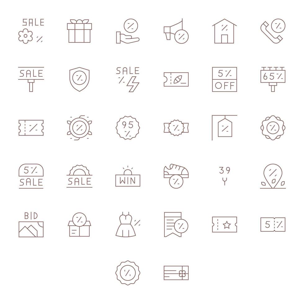 32 256x256 Thin Line Icons optimized for Offer Editable display vector