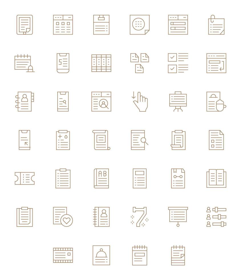 List Icon Toolkit featuring 40 Grid Fitted Retina Ready Thin Line elements vector