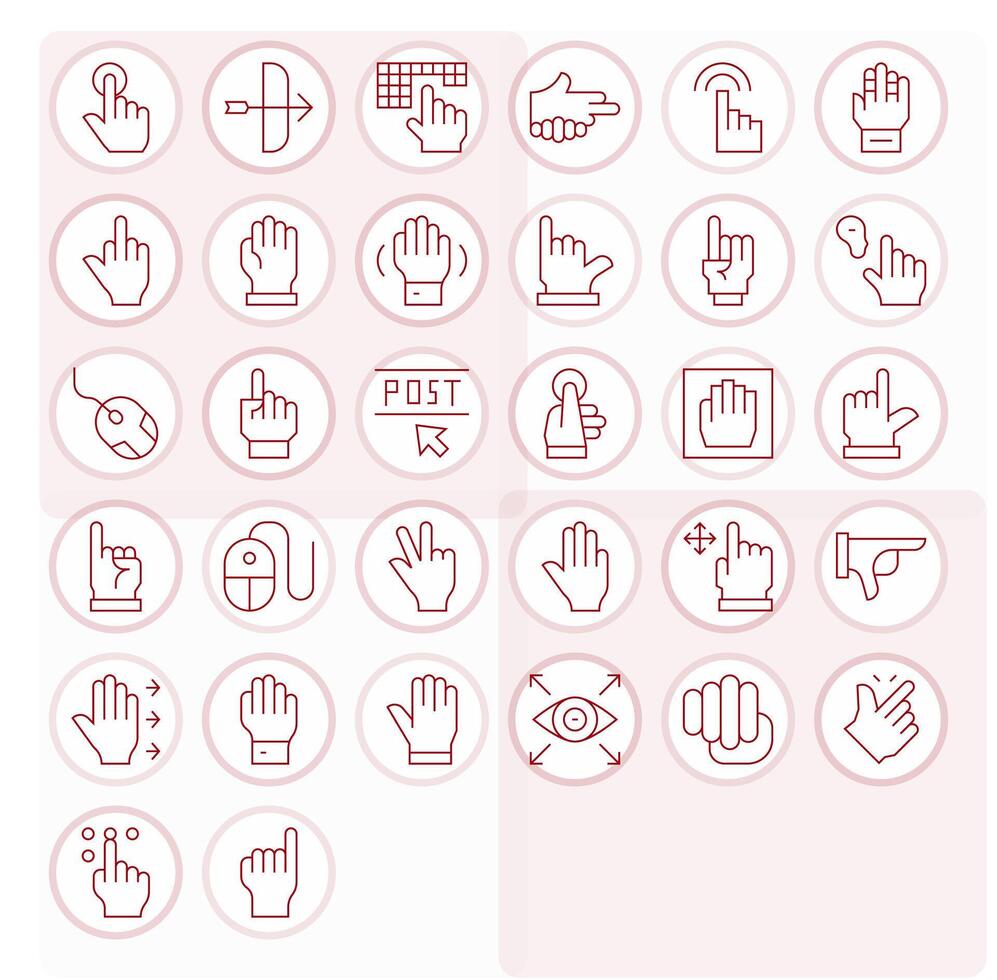 32 Icons inspired by Cursor in Display Perfect 128x128 Thin Line quality vector