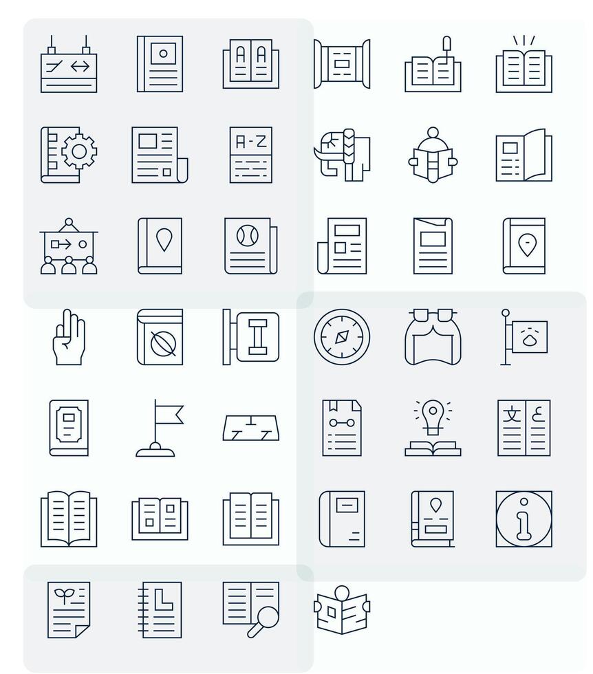 40 Thin Line Icons designed for Guide in High Resolution Pixel Optimized format vector