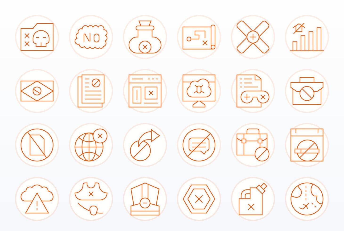 Unavailable Complete Package with 24 High Resolution Thin Line Pixel Aligned Icons vector