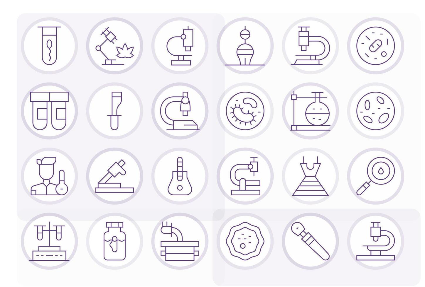 24 alto resolución íconos para microscopio en editable Delgado línea formato vector