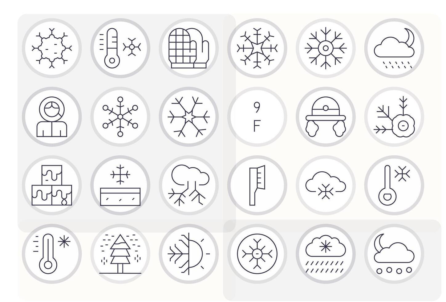 Frost Scalable Set featuring 24 Pixel Optimized Thin Line 256x256 Icons vector