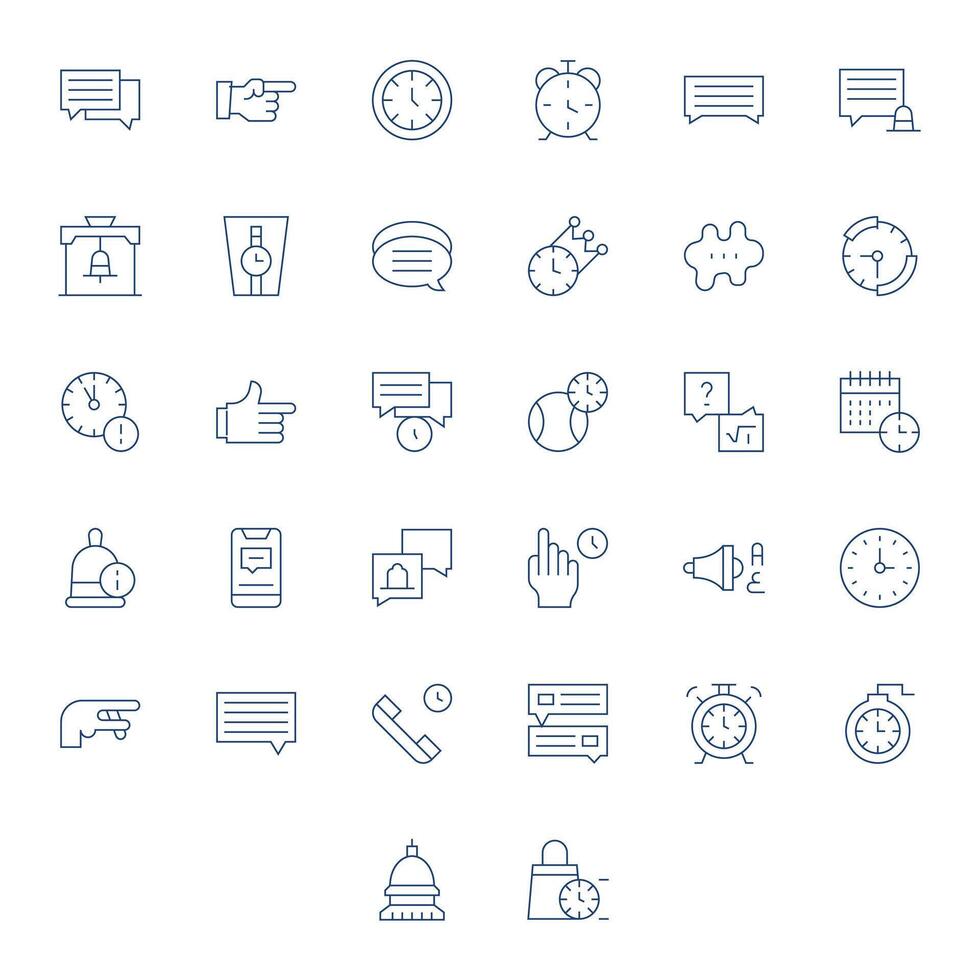 Prompt Icon Set with 32 Thin Line Retina Ready Pixel Aligned Graphics vector