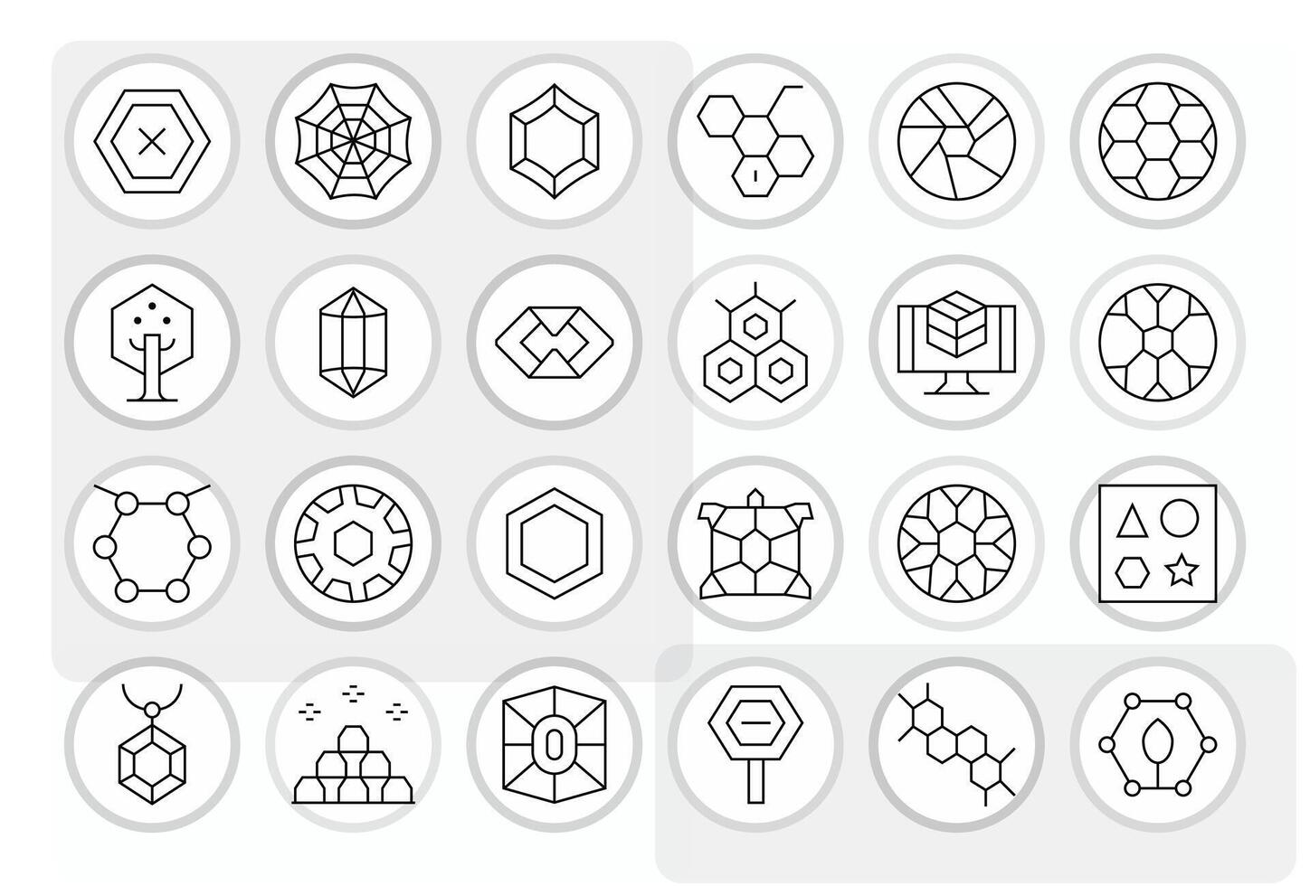 24 Thin Line Pixel Aligned Icons crafted for Hexagon High Resolution applications vector