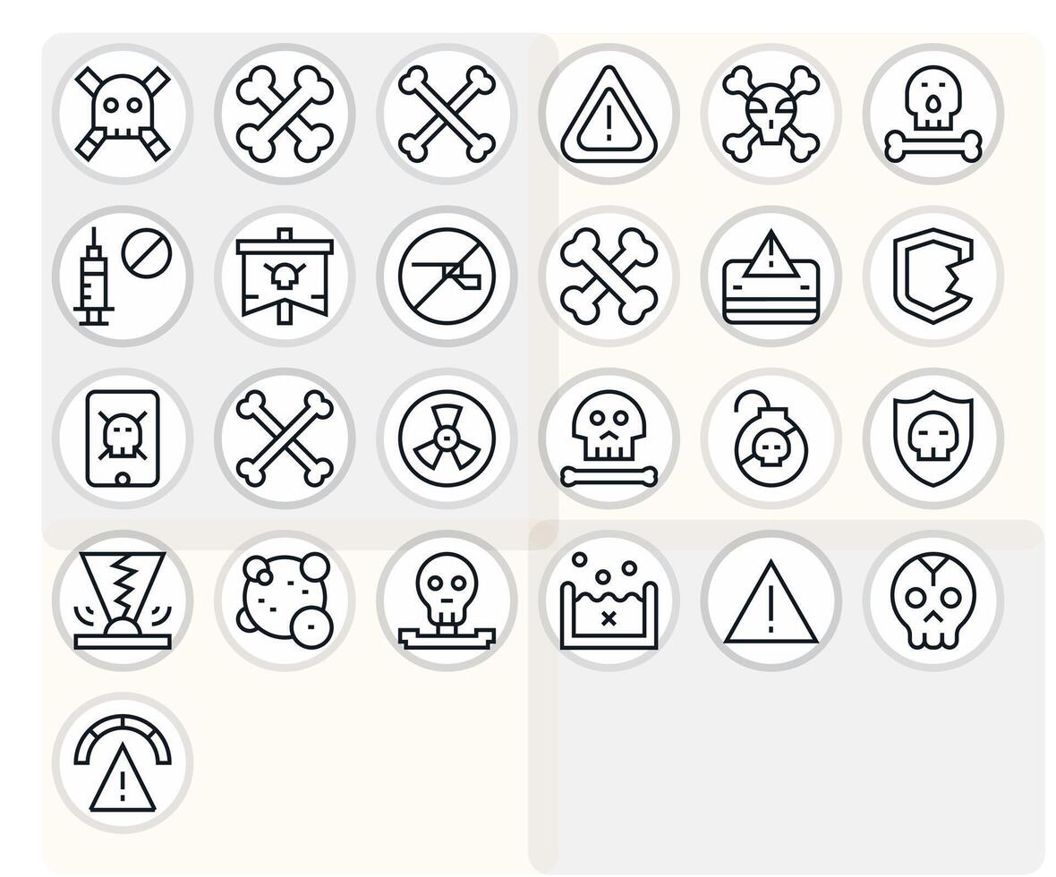 Unsafe Icon Repository containing 25 Regular Line 64x64 Pixel Aligned graphics vector