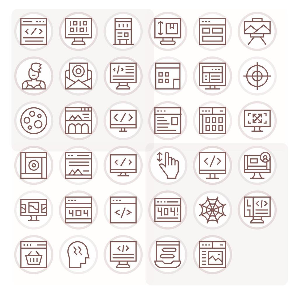 35 Regular Line Pixel Optimized Vectors for Web Design Theme