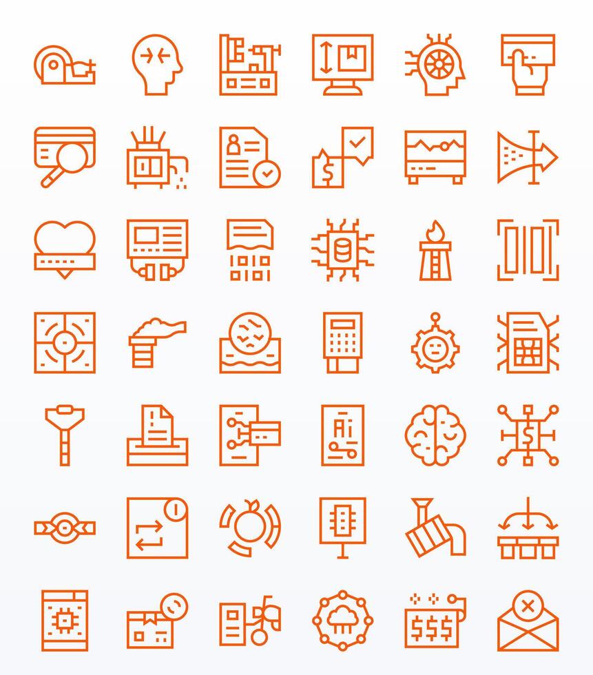 42 128x128 Regular Line Icons for Processing with PIXEL Perfect precision vector