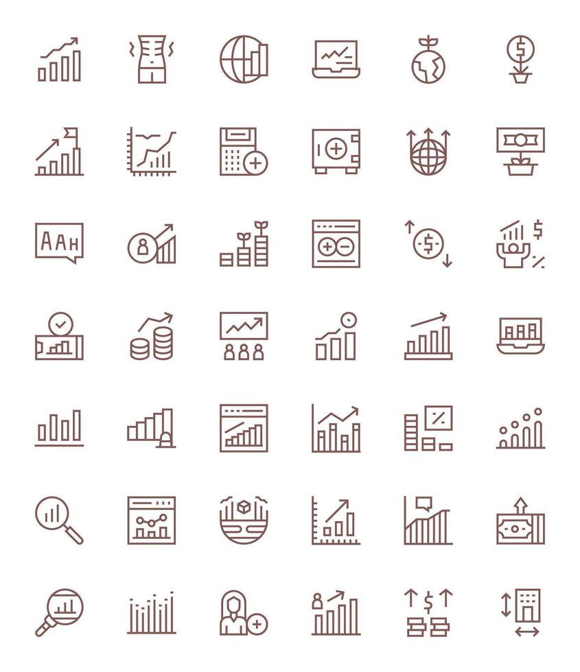 Increase Design Icons featuring 42 Display Perfect Regular Line Style vector