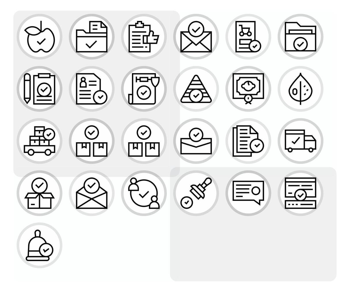 Accepted Icon Arsenal with 25 High Resolution Regular Line Editable designs vector