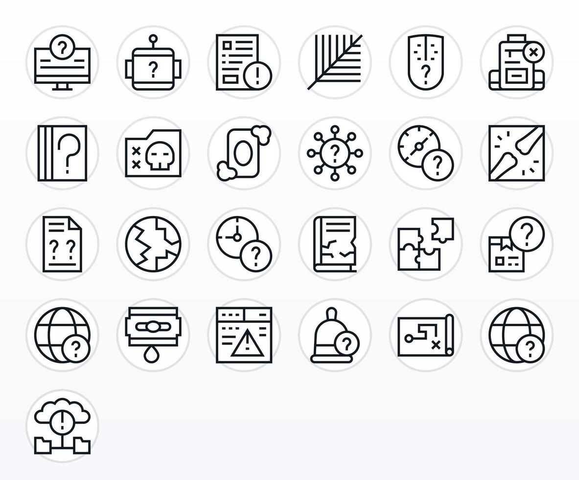 25 Display Perfect Regular Line Icons from Missing Collection vector