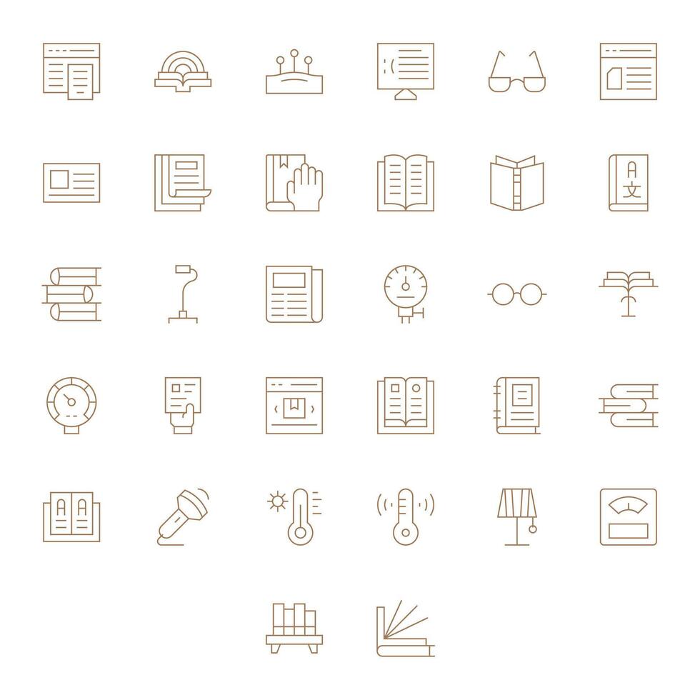 32 Display Perfect Thin Line Icons designed for Reading Interface vector