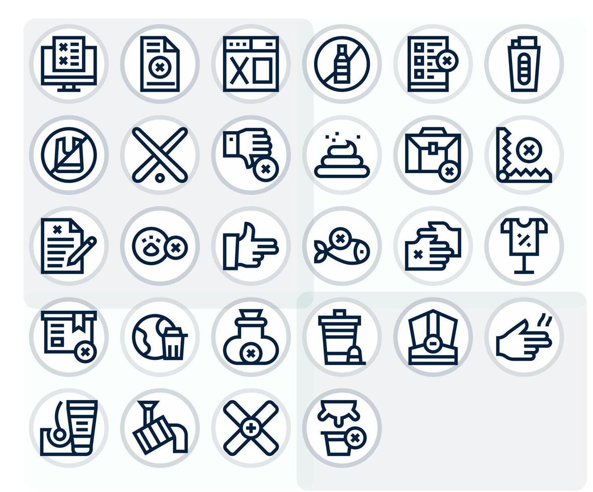 28 Bold Line Detail Enhanced Icons tailored for Refuse High Resolution interface vector