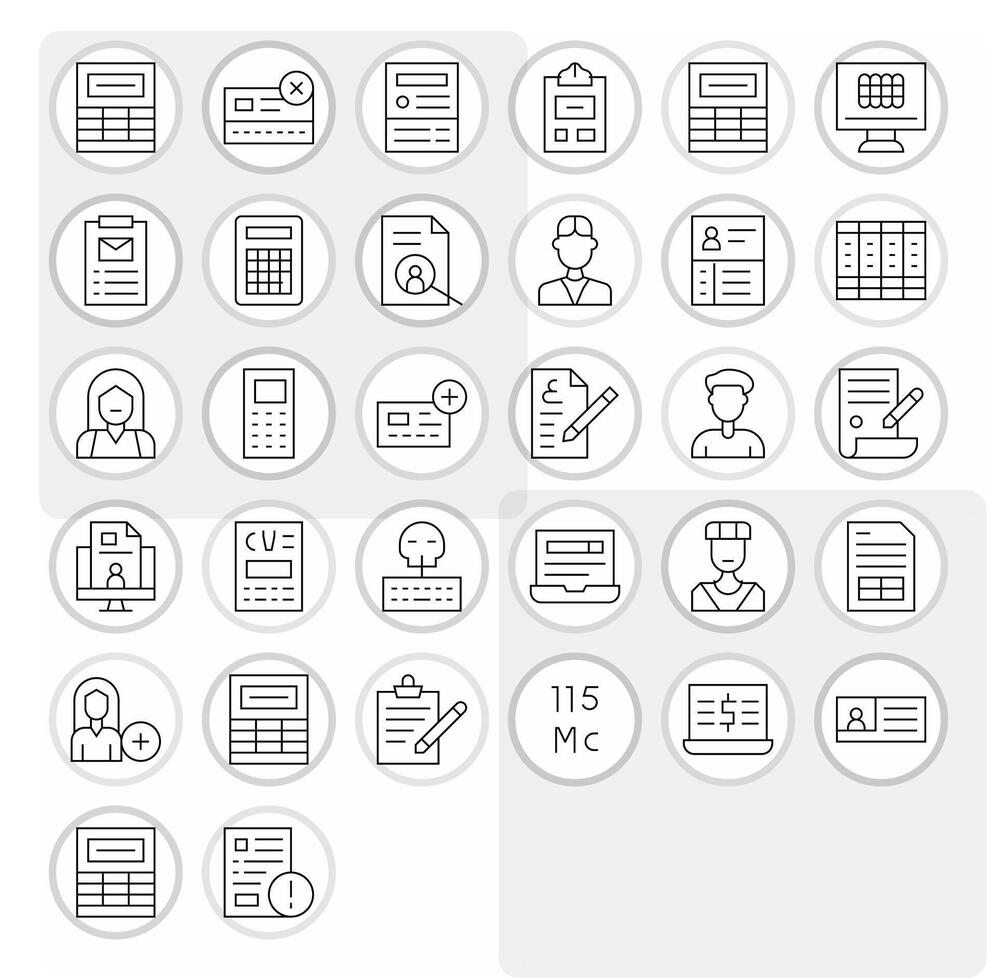 Data Entry Icon Repository containing 32 Thin Line Retina Ready Pixel Optimized graphics vector