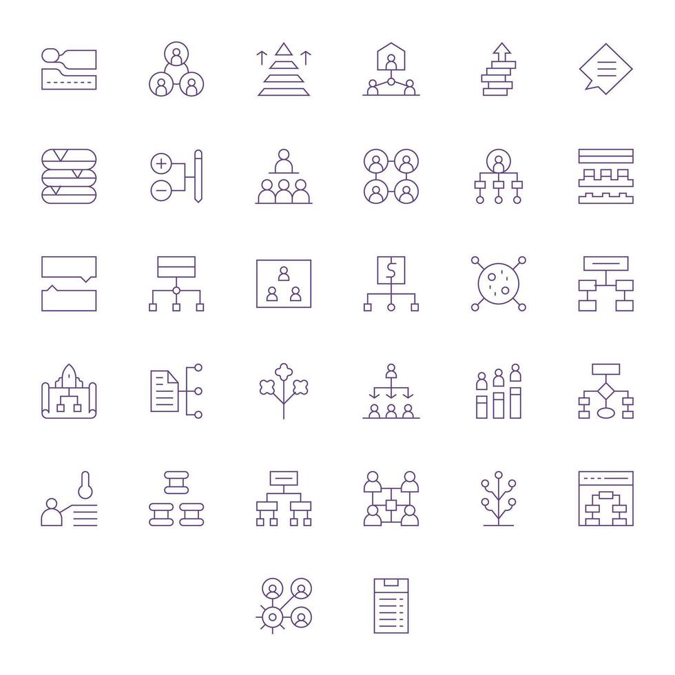Hierarchy Icon Repository containing 32 Thin Line 256x256 Pixel Optimized graphics vector