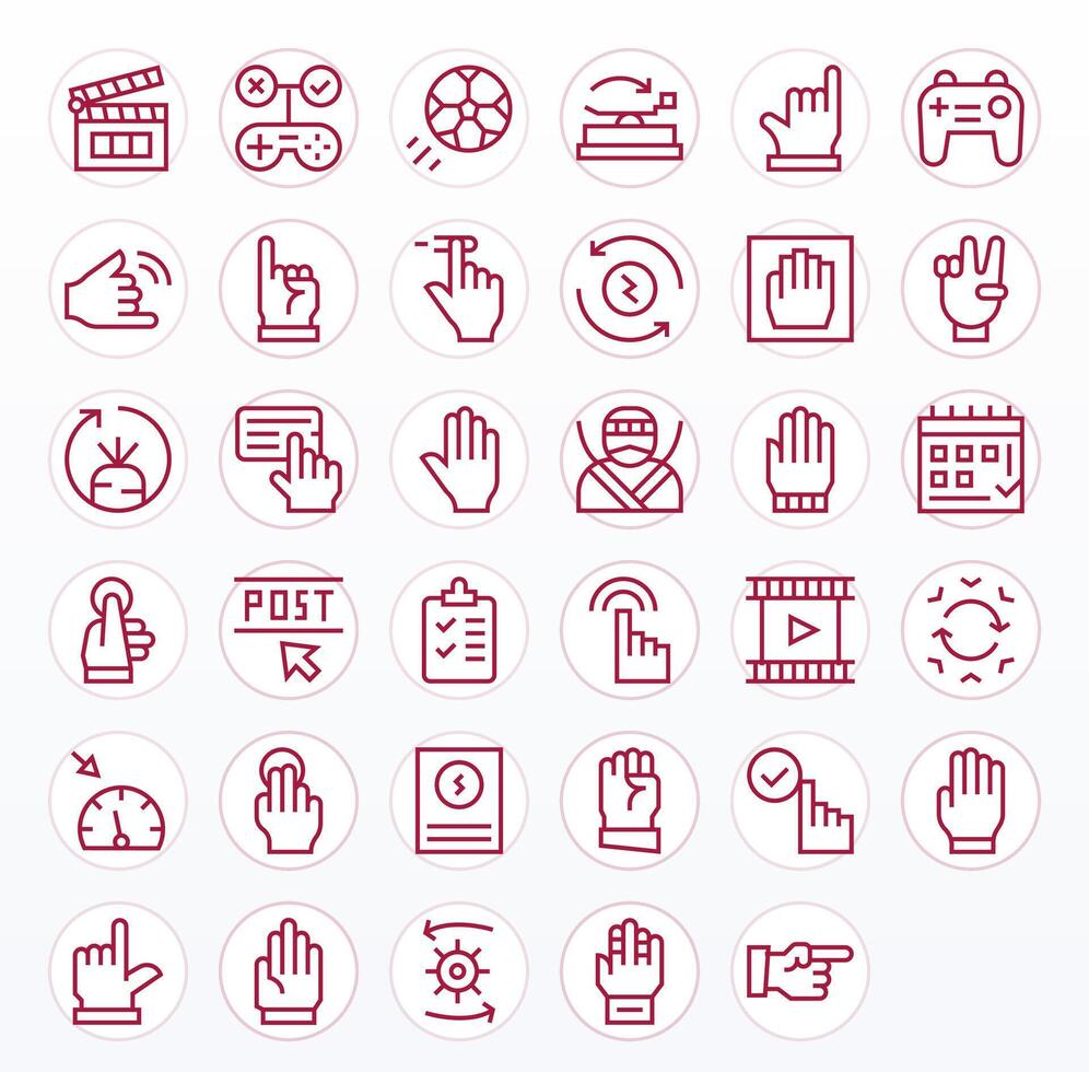 Action Icon Repository containing 35 Regular Line 64x64 PIXEL Perfect graphics vector