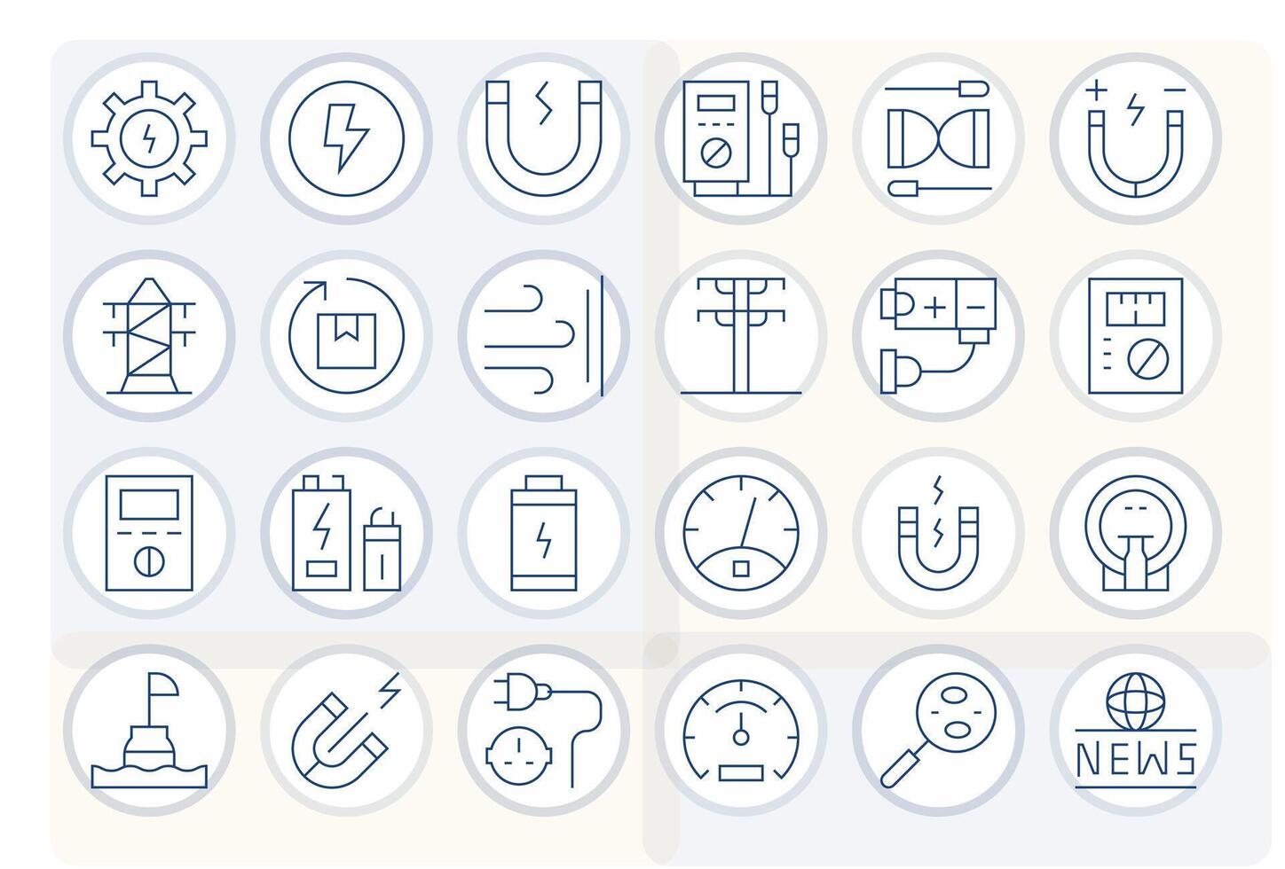 24 Icons for Current featuring 256x256 Grid Fitted Thin Line Graphics vector