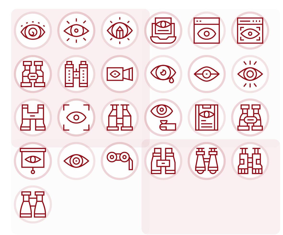 25 Retina Ready Regular Line Detail Enhanced Icons for Observe Projects vector