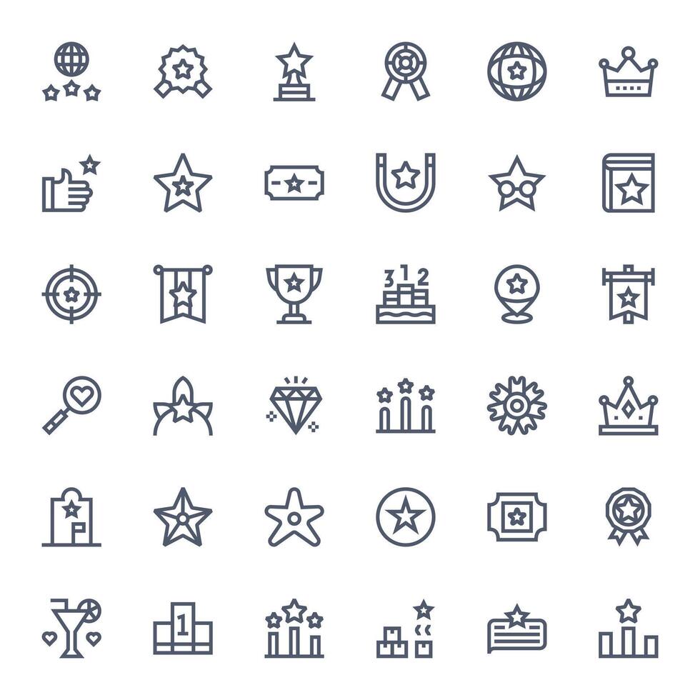 36 High Resolution Bold Line Icons optimized for Best Display Perfect display vector