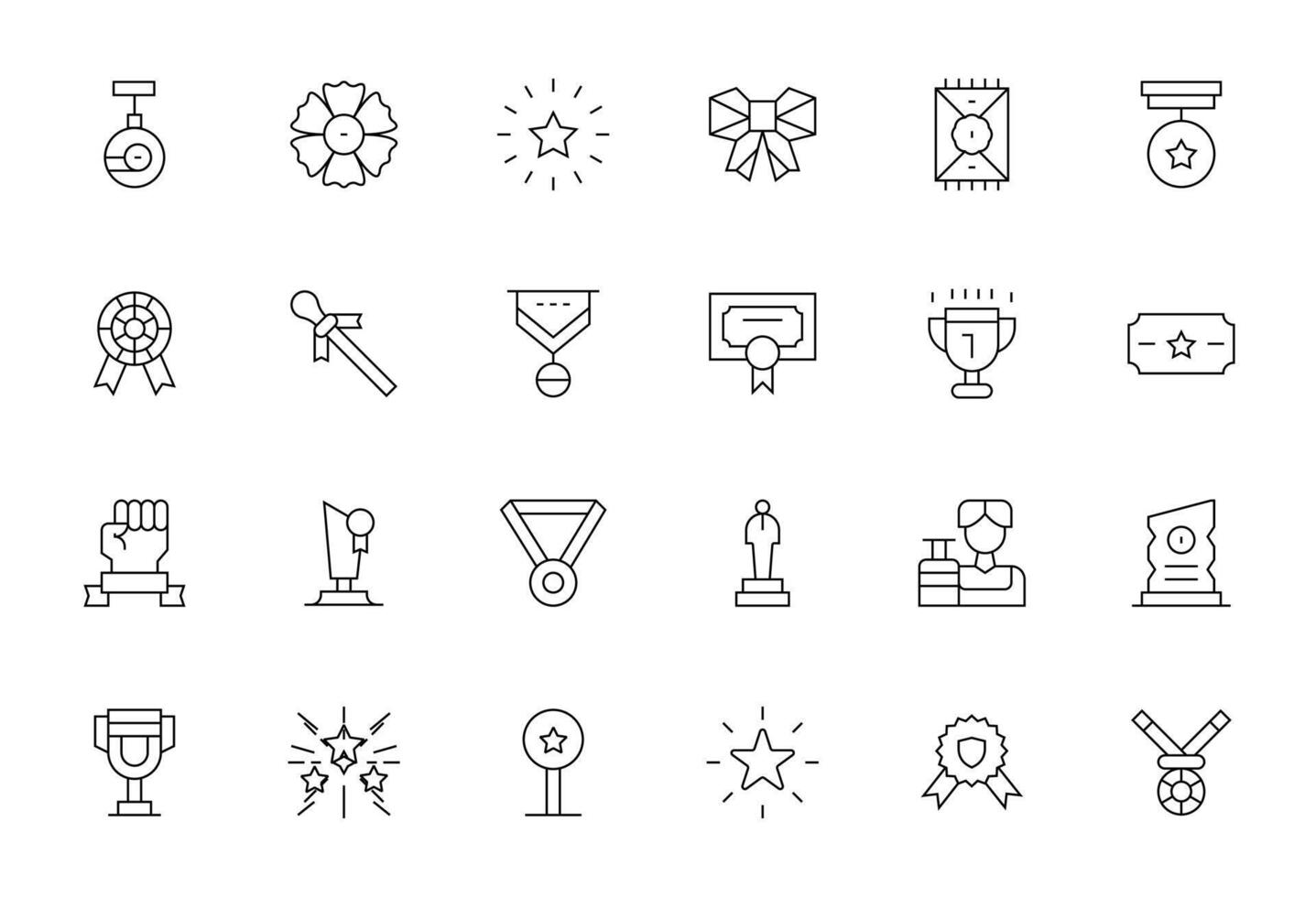 24 128x128 Thin Line Icons optimized for Accolade Grid Fitted display vector