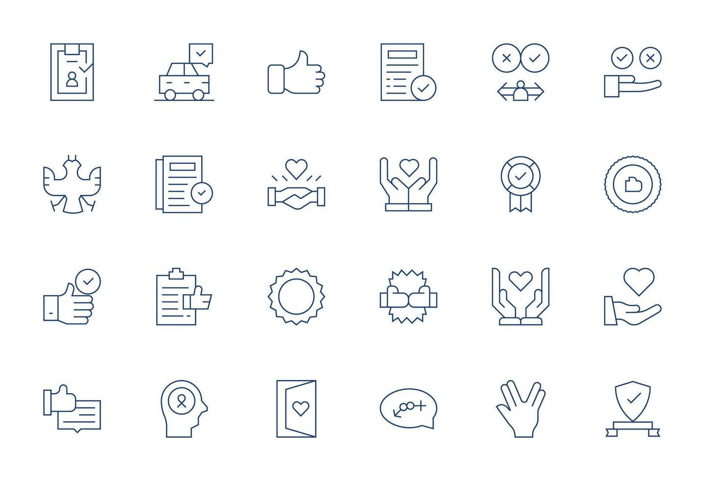 24 Thin Line Editable Vectors for Acceptance Theme