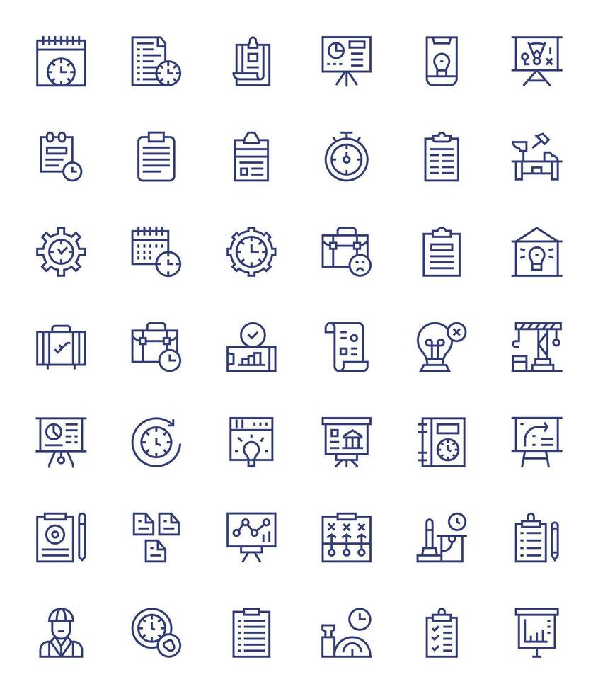Project Design Icons featuring 42 Editable Regular Line Style vector