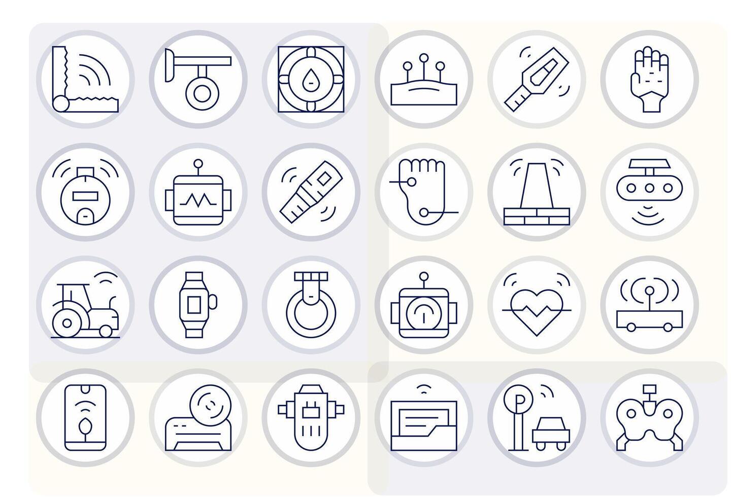 sensor gráficos presentando 24 Delgado línea píxel alineado 64 x 64 diseños vector